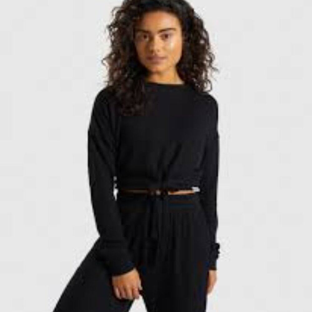 GYMSHARK BLACK RELAXED WOMEN SWEATER SIZE SMALL BRAND NEW WITH TAGS